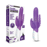 Rabbit Essentials Rechargeable Double Penetration Rabbit Vibrator in Purple with Rotating Beads and USB Rechargeable Body-Safe Silicone Default Title VIBRATORS-RABBIT-MULTI
